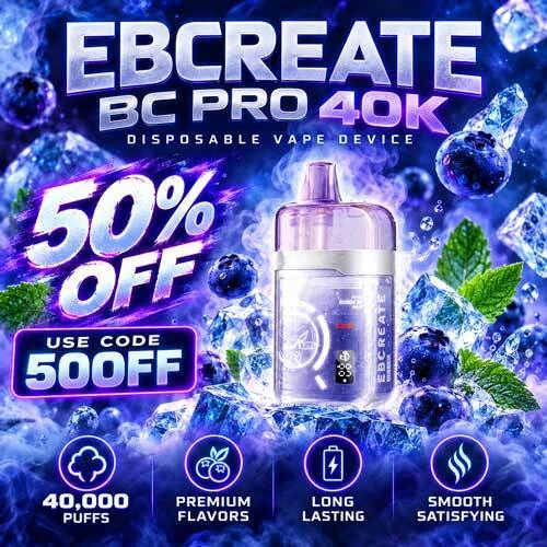 EBCreate BC Pro 40K Disposable Vape Device 50% Off Sale - Use Code 50OFF