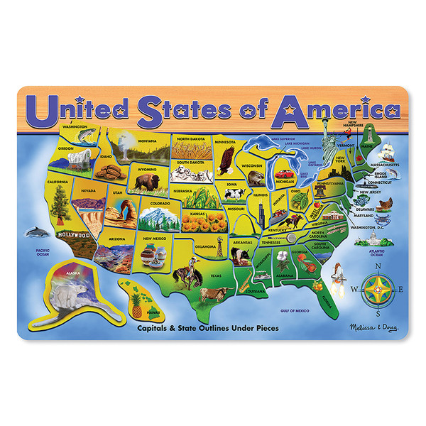 USA Map Wooden Puzzle