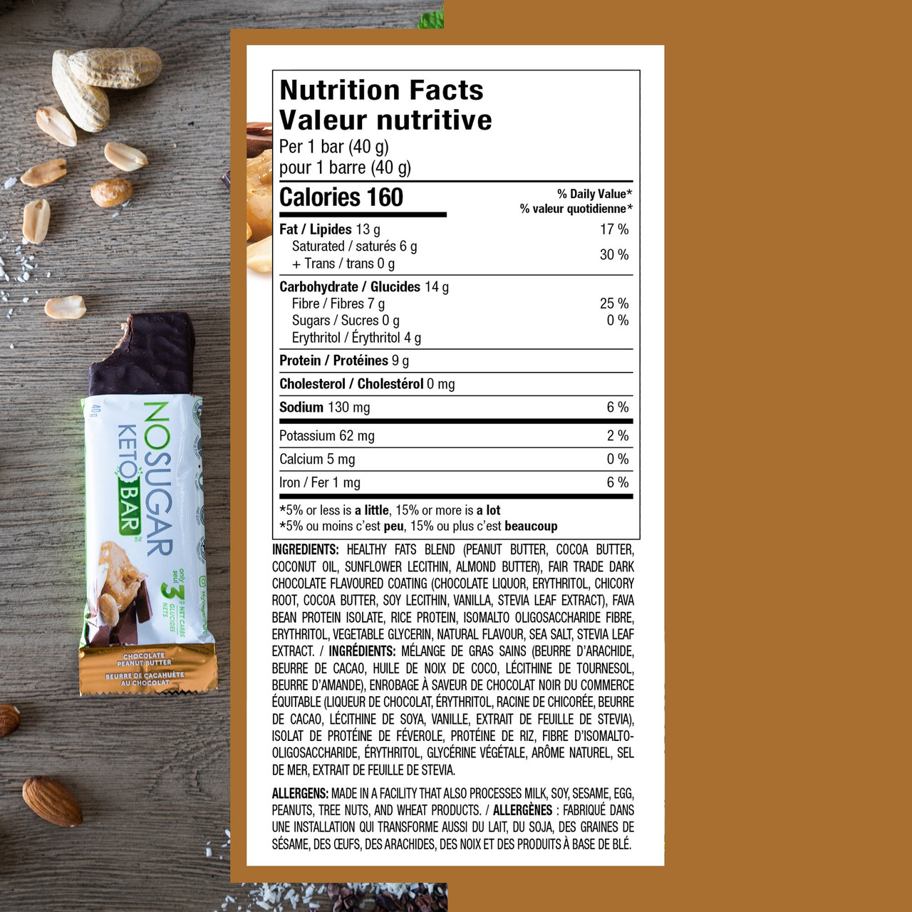 No Sugar Keto Bar Chocolate Peanut Butter 4x40 G No Sugar Keto Bar Chocolate Peanut Butter 4x40 G