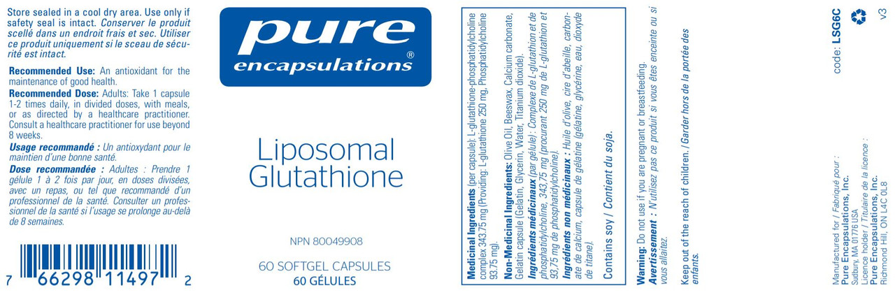 pure encapsulations liposomal glutathione canada Liposomal Glutathione by Pure Encapsulations