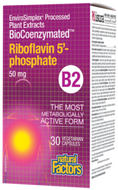 Natural Factors BioCoenzymated Riboflavin 5 Phosphate 50 mg 30 Veg Capsules