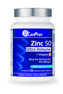 CanPrev Zinc 50 Ultra Immune + Vitamin C 120 Veg Capsules