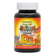 Natures Plus Animal Parade Vitamin D3 500 IU Children’s Chewables Black Cherry 90 Tablets
