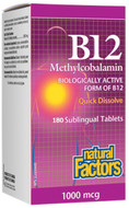 Natural Factors Vitamin B12 Methylcobalamin 1000 mcg