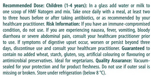 Genestra HMF Natogen Probiotic Suggested Use