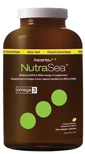 Ascenta NutraSea Omega 3 - 240 Softgels Lemon