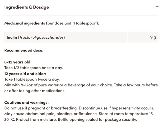 Purica Fibre Ingredients