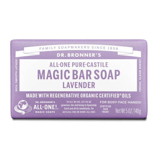 Dr Bronner's Lavender Pure Castile Soap Bar 140 g