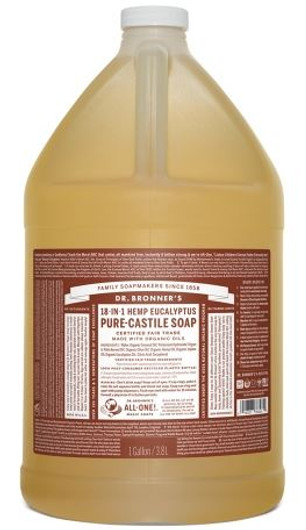 Dr Bronner's Organic Eucalyptus Pure Castile Liquid Soap 1 Galon (3.78 L)