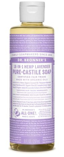 Dr Bronner's Organic Lavender Pure Castile Liquid Soap 16 Oz (472 ml)
