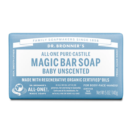 Dr Bronner's Baby Unscented Pure Castile Bar Soap
