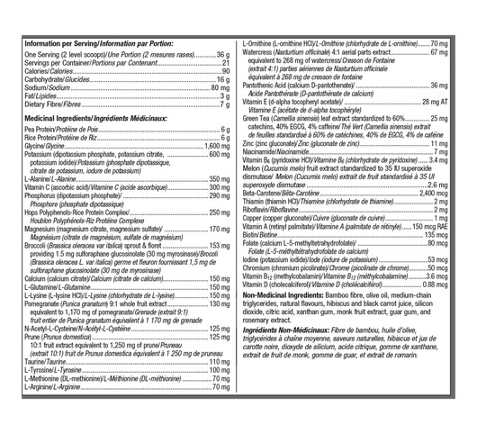 Metagenics UltraClear Renew Berry Ingredients