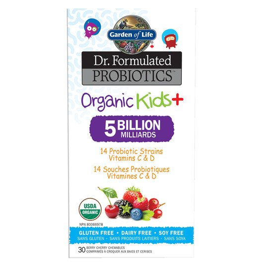 Garden of Life Probiotics Organic Kids+ Chewables 30 Tablets