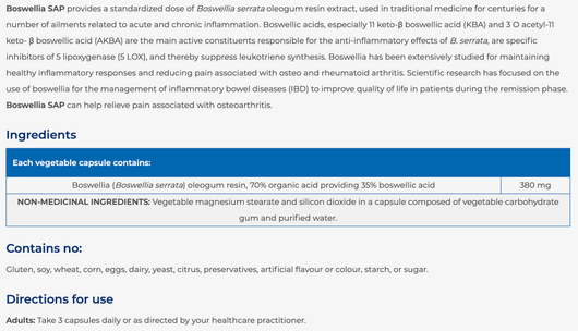 NFH Boswellia Benefits
