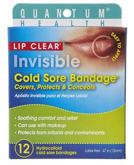 Quantum Health Lip Clear Invisible Cold Sore Bandage 12 Per Pack