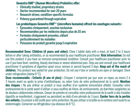 Genestra HMF Child Suggested Use