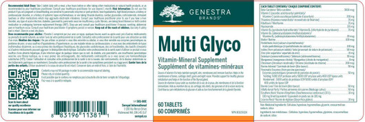 Genestra Multi Glyco 60 Tablets Ingredients