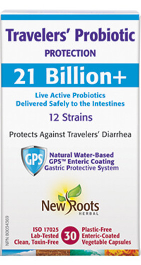 New Roots Travelers’ Probiotic 21 Billion 30 Veg Capsules
