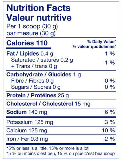 LeanFit Whey Isolate Protein Vanilla nutrition facts