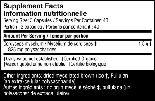 Host Defense Cordyceps Capsules - Ingredients
