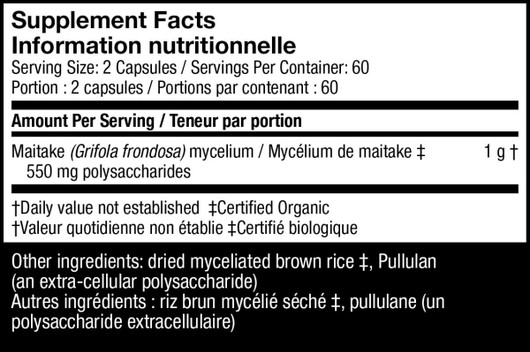 Host Defense Maitake Capsules- Ingredients