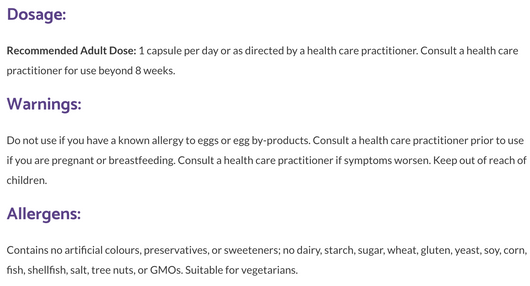 Bioclinic Naturals NEM Suggested Use