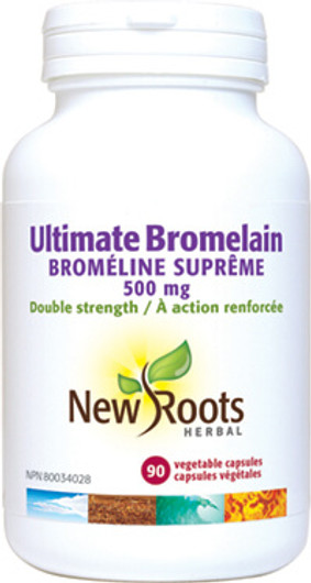 New Roots Ultimate Bromelain 500 mg 90 Veg Capsules New Look
