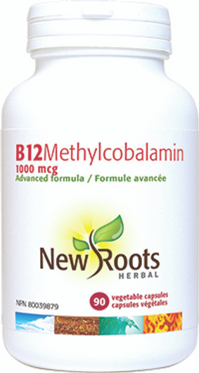 New Roots Vitamin B12 Methylcobalamin 1000 mcg 90 Veg Capsules