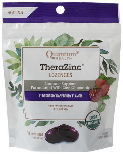 Quantum Health Thera Zinc Elderberry 18 Lozenges