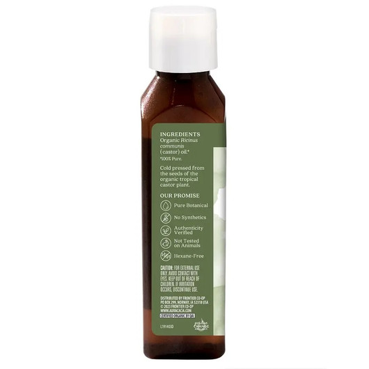 Aura Cacia Organic Castor Oil 118 ml-label