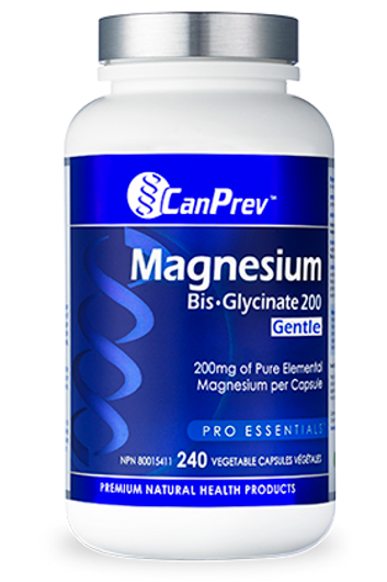 CanPrev Magnesium Bis Glycinate 200 mg Gentle 240 Veg Capsules