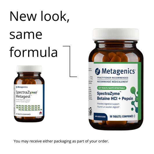 Metagenics Spectrazyme Betaine HCI + Pepsin (new look)