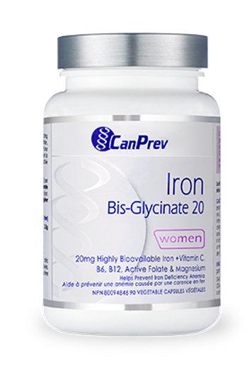 CanPrev Iron Bis Glycinate 20 mg 90 Veg Capsules