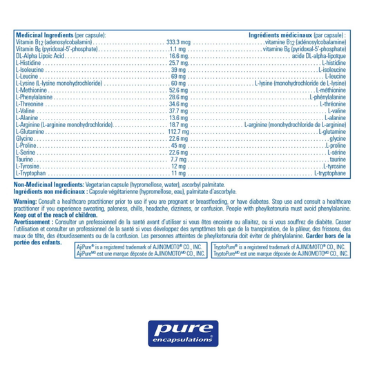 Pure Encapsulations Amino NR Ingredients
