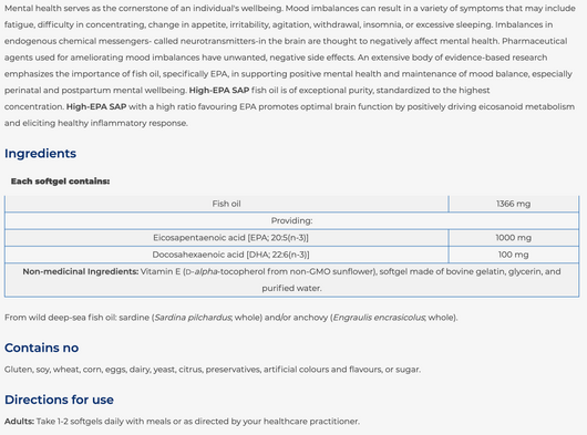 NFH High‑EPA SAP Benefits