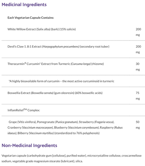 Bioclinic Naturals Dolor Ease Ingredients