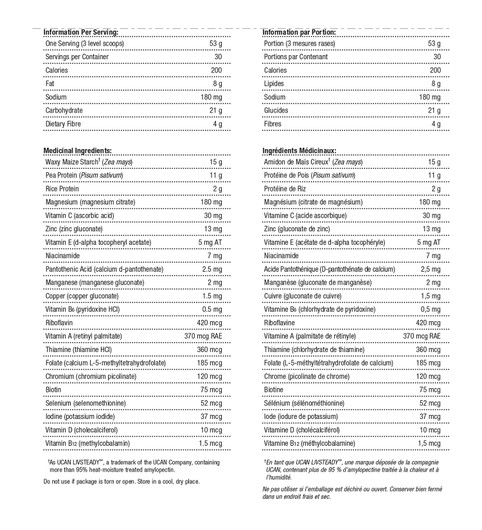 Metagenics Ultra Glucose Control Vanilla -Ingredients