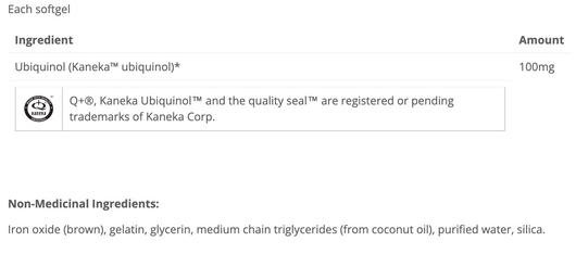 Cyto Matrix Cyto Ubiquinol Ingredients