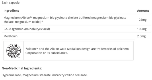 CytoMatrix Magnesium Sleep Matrix Ingredients
