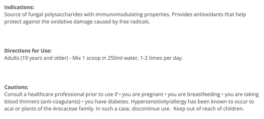 Cyto Matrix Mushroom Matrix Powder-Suggested Use