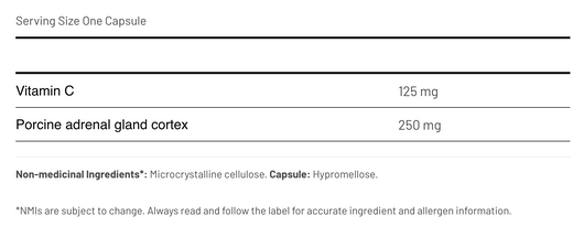 Aor Pro Adrenal Gladular Ingredients