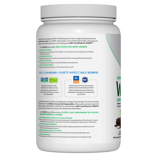 Garden of Life Sport Certified Grass Fed Whey Protein Chocolate Benefits