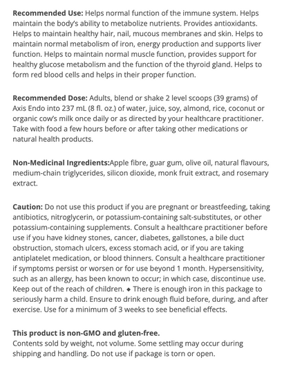 Metagenics Axis Endo suggested use