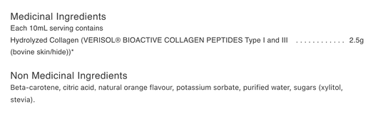Orange Naturals Collagen Ingredients