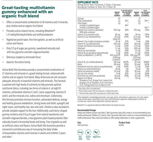 Genestra Active Multi Vite Gummies Suggested Use