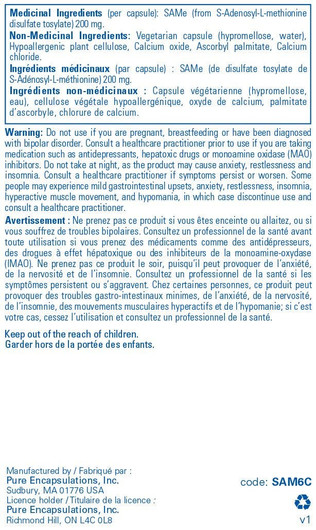 Pure Encapsulations S-Adenosylmethionine Suggested use
