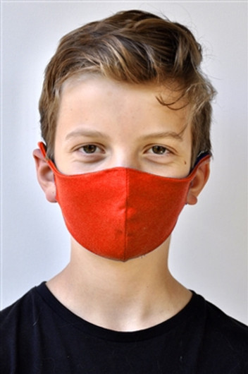 Brave Face Skeena Organic Cotton Reusable Face Mask For Kid - Red