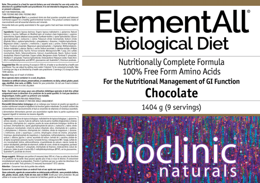 Bioclinic ElementAll Diet Chocolate Flavour Ingredients