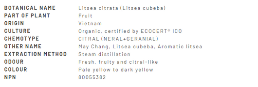 Divine Essence Verbena-Lemon Essential Oil Organic 5ml Description