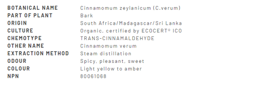 Divine Essence Cinnamon True Bark Essential Oil Organic 5ml (22052) Description